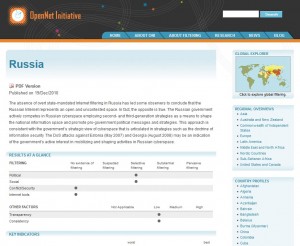 OpenNet Bericht zu Russland