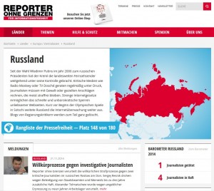 Reporter Ohne Grenzen zu Russland
