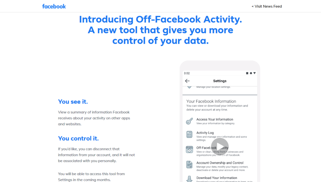 Off-Facebook Activity Tool Datenschutz